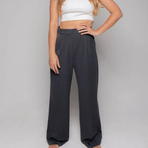 Wholesale High Quality Custom Logo New Design Lightweight High-Waist Linen Streetwear Style <b>Trouser</b> <b>Drawstring</b> <b>Trouser</b> For Women - Product Image 4