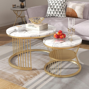 Durable Metal Iron Frame And <b>Top</b> <b>Round</b> Wood Serface Coffee <b>Table</b> for Home, Cafe, Hotel, Bedroom, Livingroom uses set of 2 - Product Image 3