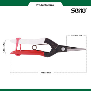 Tijeras Multiusos SONO J57, Hoja de Acero con Alto Contenido de Carbono, Mango Suave Rojo y Blanco, Borde Liso, Herramienta de Corte para Bricolaje - Product Image 4