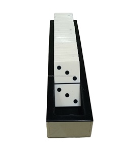 Juego de Dominó Profesional Doble Seis Hecho a Mano, Blanco con Puntos Negros, Calidad Premium con Regalo Incluido - Product Image 2