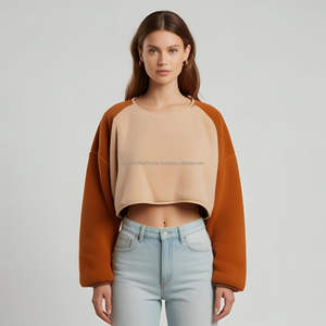 Wholesale 2025 stylish long sleeve crop tops for women made by top clothing manufacturers in custom designs for all sizes - Product Image 2
