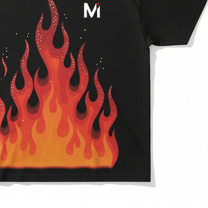 เสื้อยืดโอเวอร์ไซส์ปักโลโก้คริสตัล ผู้ชาย ผ้าฝ้าย 100% คุณภาพสูง สตรีทแวร์ พิมพ์ลายฮิปฮอป Y2K ประกายวิบวับ - Product Image 2