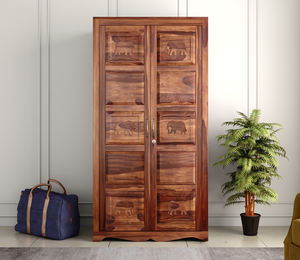 Nouvelle armoire en bois sculptée à la main avec motif d'éléphant, aspect antique, en bois de Sheesham, designs personnalisés disponibles - Product Image 2