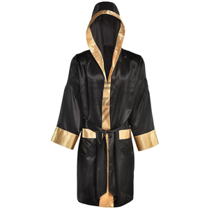 2026 Luxury High Quality Nylon Boxing Robe with Hood Custom Embroidery and Belted Design Eco-Friendly for Professional <b>Boxers</b> - Product Image 1