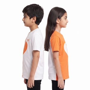 Children Two Color <b>Heart</b> Motif Leisure Tops Crew Neck Short Sleeve <b>T</b> <b>Shirts</b> Unisex Kids Casual Wear Wholesale Manufacturer Youth - Product Image 3