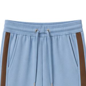Conjunto de dos piezas informal personalizado para mujer, camiseta de manga corta azul cielo y marrón y pantalones de pierna recta con contraste. - Product Image 6