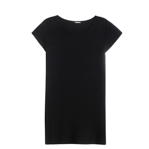 T-shirt pour femme, écologique, noir uni, col rond, manches courtes, 100% coton, prix d'usine personnalisé, meilleur prix du Bangladesh - Product Image 3