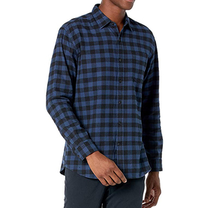 Chemise en flanelle 100 % coton de haute qualité pour homme, nouveau design, manches longues, à carreaux, teinte en fil, respirante, automne - Product Image 1