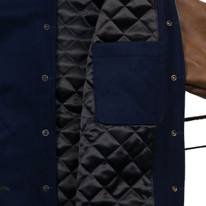 Premium Wool Chenille Embroidery Varsity Jackets Men Vintage Leather Sleeves Regular Plus Size with Logo - Product Image 4