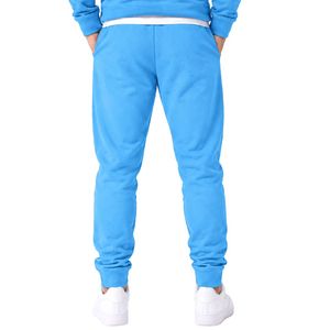 <b>Light</b> Blue Men's Jogger <b>Trousers</b> Elastic Waist Sports Pants Tapered Leg Sweatpants With Side Pockets Casual Activewear - Product Image 3