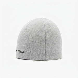 Gorro de Punto Acanalado Gris Claro Personalizado con Puño, Gorro Cálido de Invierno con Logotipo Bordado - Product Image 2