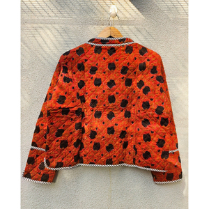 High Quality Women <b>Quilted</b> Cotton <b>Jacket</b> Floral <b>Pattern</b> Button Front Regular Fit Autumn Winter Outerwear gift for her - Product Image 6