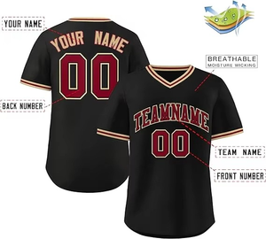 High Quality <b>Baseball</b> Jersey 100%Polyester Breathable V Neck Short Sleeve Sports Shirt Lightweight Practice Club Team Jersey - Product Image 6