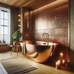 Bañera de Lujo de Latón de Grado Hotelero, Bañera Independiente de Metal Sólido para Villa, Spa en Casa y Diseño Interior de Baño Premium - Product Image 1