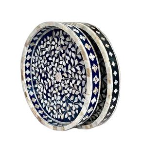 Bandeja de Servir Redonda de Nácar Hecha a Mano, Moderna, de Lujo, Pulida, Ecológica, Duradera y Apta para Lavavajillas, Ideal para Regalos Empresariales - Product Image 1