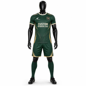 Conjunto de uniforme de fútbol personalizado para hombre, sublimado, de secado rápido, camiseta de fútbol, pantalones cortos de fútbol, uniformes de manga corta - Product Image 1