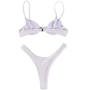 Maillot de bain bikini sexy pour filles, ensemble 2 pièces tendance, avec fermetures éclair et découpes, idéal pour la plage - Nouvelle collection - Product Image 5