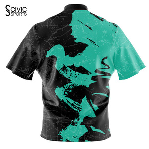 Custom Design Your Own Sublimated 100% Polyester 3D <b>Mens</b> Vintage Button <b>Compressed</b> ODM Leopard Short Sleeve Bowling <b>Shirt</b> - Product Image 4