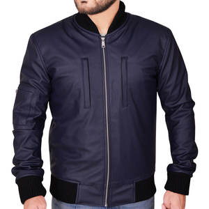 Custom Made Men Genuine Leather <b>Jacket</b> 2026 New Fashion Waterproof Breathable Anti-Uv <b>Mandarin</b> <b>Collar</b> Bomber <b>Jacket</b> Manufacturer - Product Image 6