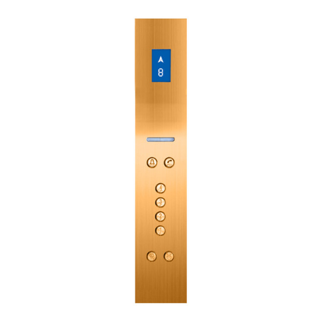 Wall Mounted Type Elevator COP with 4.3 Inch TFT Display | Gold Titanium Car Operating Panel for Passenger Lift