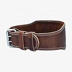 <b>Brown</b> Leather Waist Support Belt with Metal Buckle for Men Adult Compression Back Brace - Product Image 2