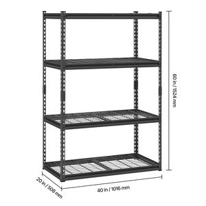Scaffali di Stoccaggio a 4 Ripiani per Carichi Pesanti da 2400 Libbre, 50,8 cm di Profondità x 101,6 cm di Larghezza x 152,4 cm di Altezza, Scaffalature Industriali in Metallo per Garage, Scaffalature Regolabili per Garage - Product Image 5