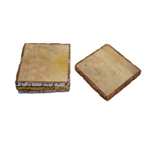 ถาดรองแก้วไม้ทรงสี่เหลี่ยมทำจากไม้เปลือกไม้สดสำหรับบ้านโรงแรมร้านอาหารขายส่งเสื่อและแผ่นรองแก้ว - Product Image 1