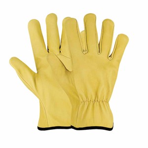 Best Performance Cowhide Grain Leather Yellow <b>Driver</b> <b>Gloves</b> Heat Resistant Industrial Safety Durability Gardening <b>Gloves</b> - Product Image 1