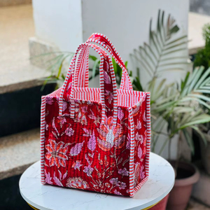 Nuevo Bolso Tote Acolchado de Algodón con Estampado Floral, Estilo Boho, Cierre Abierto, Forma de Cubo, Correa para el Hombro, Bolsos de Compras para Mujer - Product Image 1