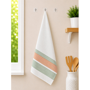 Essuie-tout en lin 100% premium |   Essuie-tout rayé pour la cuisine |   Serviette absorbante réutilisable pour la cuisine et la maison - Product Image 3