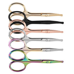 กรรไกรตัดขนคิ้วและขนจมูกขนาดเล็ก คุณภาพสูง ผลิตจากสแตนเลส คมกริบ แบรนด์ส่วนตัว ผิวขัดเงา ชุบทอง สำหรับความงาม - Product Image 1