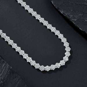 New Trend Floral Moissanite Necklace 925 Sterling Silver Luxury Fashion Jewelry - Product Image 6