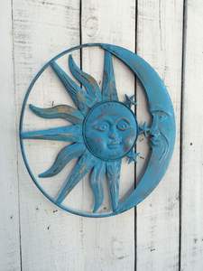 งานศิลปะเหล็กโลหะ ศิลปะแห่งท้องฟ้า ดวงจันทร์ ดวงดาว ของตกแต่งผนังบ้านสุดสร้างสรรค์ จี้ห้อยประดับ - Product Image 4