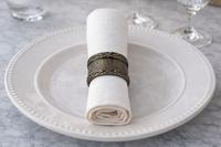 Ensemble de 6 anneaux de serviette anciens, style or et argent, en acier inoxydable, décoration de table