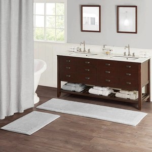 Tapis de bain rectangulaire tufté de haute qualité 100% coton, antidérapant et adapté aux animaux domestiques, absorbant l'eau, design moderne pour usage domestique - Product Image 3