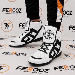 Zapatillas de Boxeo Profesionales Moradas y Doradas, Transpirables, de Caña Alta, para Entrenamiento, para Atletas Adultos - Product Image 2