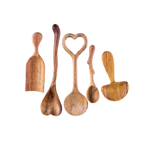 Cucharas de madera de ébano oscuro, herramientas especiales para la elaboración artesanal de pan, presentación elegante de alimentos finos, de Vietnam. - Product Image 4