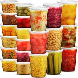Recipientes de Plástico PP de 16 oz Herméticos y a Prueba de Fugas para Almacenamiento de Alimentos con Tapas, Diseño Moderno para Sopa, Seguros para Alimentos, Libres de BPA - Product Image 1
