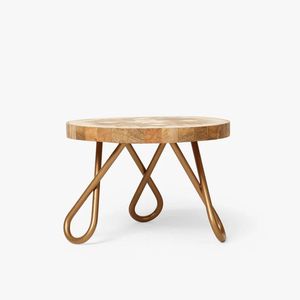 Support à gâteau en bois rond, présentoir à desserts, motif géométrique, pieds en métal, adapté pour les fêtes, les mariages, les pâtisseries, les cafés, les restaurants - Product Image 4