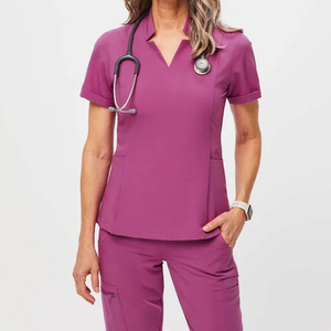 New Design Summer Medical Hospital <b>Scrub</b> Uniform 100% Cotton Paramedical Outfit Wholesale Work <b>Clothes</b> Low MOQ Nurse Top & Pants - Product Image 1