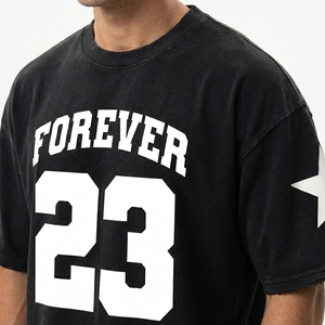 Camiseta Corta Oversize Estilo Urbano Casual para Hombre, Ropa de Verano 100% Algodón, Cuello Redondo, Diseño con Letras Impresas - Product Image 2