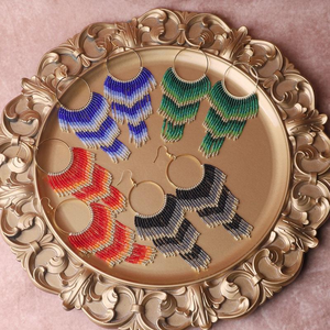 ต่างหูจี้ลูกปัดแก้วทำมือสำหรับผู้หญิง ต่างหูห้อยประดับลูกปัดแก้วโดย MD HANDICRAFTS - Product Image 4