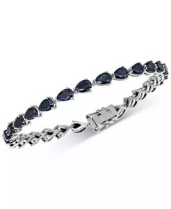 Bracciale Tennis zaffiro nero (13 ct. T. w.) in argento Sterling | Macacy's - Product Image 1