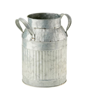 Juego de 3 macetas metálicas con acabado de zinc, redondas, estilo antiguo, para interiores y exteriores, decoración para bodas, macetas artesanales. - Product Image 6