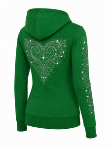 Women's 2026 <b>Rhinestone</b> Hoodie Casual Hooded Sweatshirt Lightweight Long Sleeve <b>Jacket</b> Soft Comfortable Everyday - Product Image 6