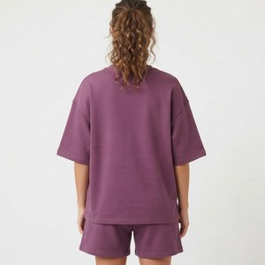 Ensemble décontracté pour femmes, haut court confortable, coton, tendance, été, ensemble de shorts 2 pièces pour femmes, style brodé - Product Image 5