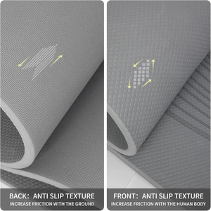 Tapis de yoga antidérapant en PVC et caoutchouc, 5 à 8 mm, haute qualité, en caoutchouc PU souple et adhérent, tapis de gym écologiques - Product Image 5