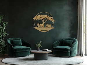 Arte Mural Circular Moderno de Hierro con Diseño de Elefante, Decoración Artesanal de Metal Negro para el Hogar, con Recubrimiento en Polvo, para Colgar - Product Image 3