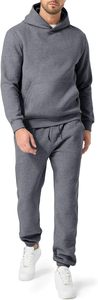 Ensemble de survêtement en molleton de coton 380 GSM personnalisé pour homme, sweat à capuche zippé et pantalon de jogging, couleur blanc uni, broderie, vêtements de sport d'hiver haut de gamme - Product Image 2