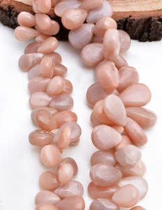 Pierre de lune chocolat naturelle 8 pouces, gouttes facettées naturelles pour la fabrication de bijoux fins - Product Image 1